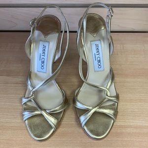 JIMMY CHOO  Leather ankle strap sandal  Size 36.5